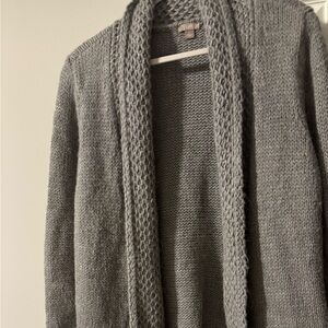 J Jill Women’s Alpaca Knit Cardigan, Gray, Large